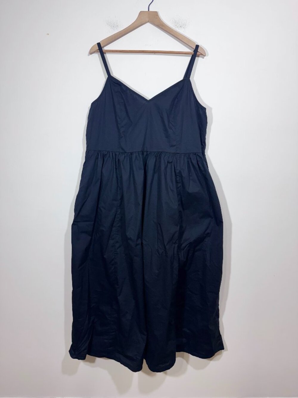 Old Navy Cotton poplin Cami Maxi Swing Dress Womens Sz XL Black